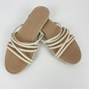 Madewell The Kathryn Espadrille Slide Sandal Leather Size 9.5